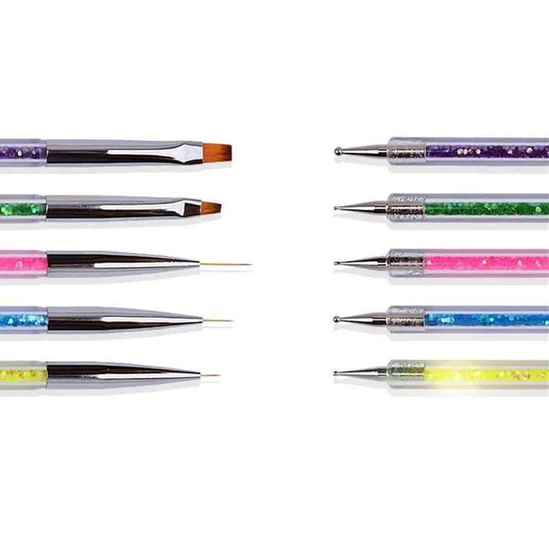 Набор кистей для дизайна ногтей Ladymisty 5 шт. кисть рисования и акриловыми ручками