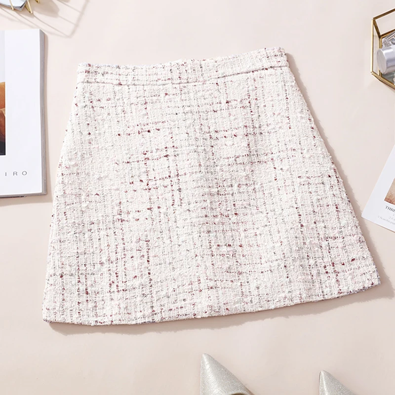 Юбка карандаш Женская твидовая в клетку винтажная шерстяная облегающая