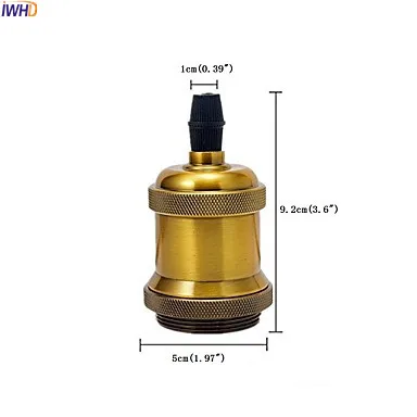 IWHD DIY Retro старинный держатель лампы Portalamparas E27 Socket Loft В индустриальном стиле Цоколь