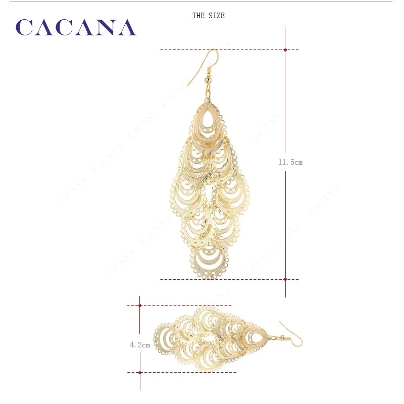 Длинные серьги CACANA для женщин модные с отверстиями высокое качество бижутерия