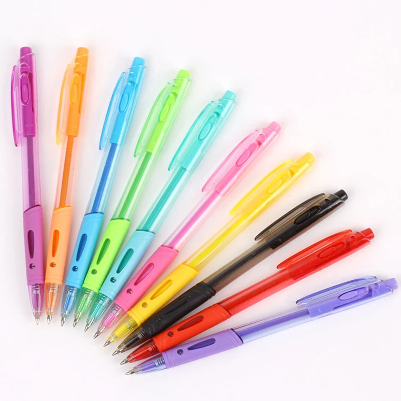 Ручка шариковая разноцветная 10 шт. | Канцтовары для офиса и дома