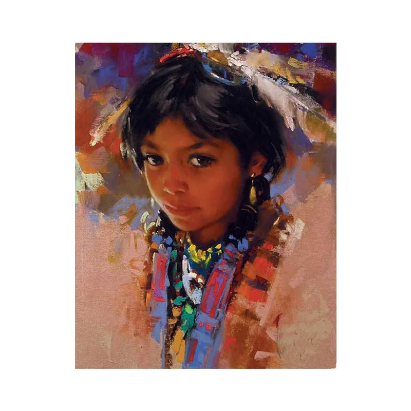 

5d diy Diamond Embroidery Indian Girl Diamond Painting Full round / square Picture of Rhinestones Mosaic Home Decor craft GH480