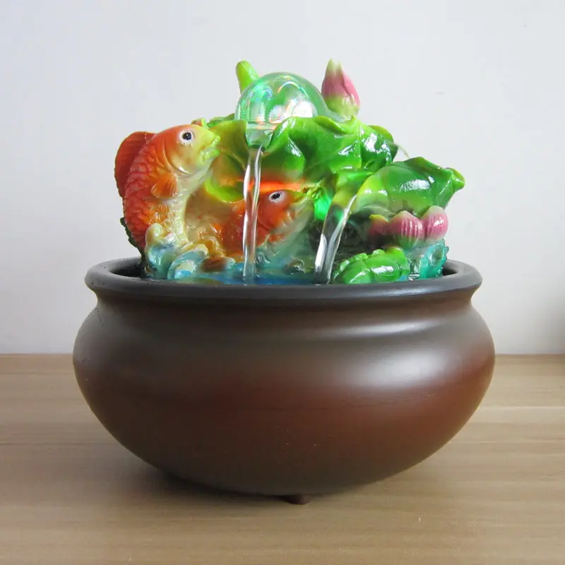 Rockery фонтан настольный китайский фэн-шуй украшения RGB лампа Крытый увлажнитель воздуха год Рождество украшение дома