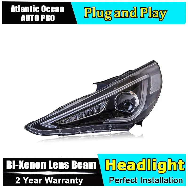 Автозапчасти Стиль светодиодный налобный фонарь для Hyundai Sonata задний 2011-2014 drl H7