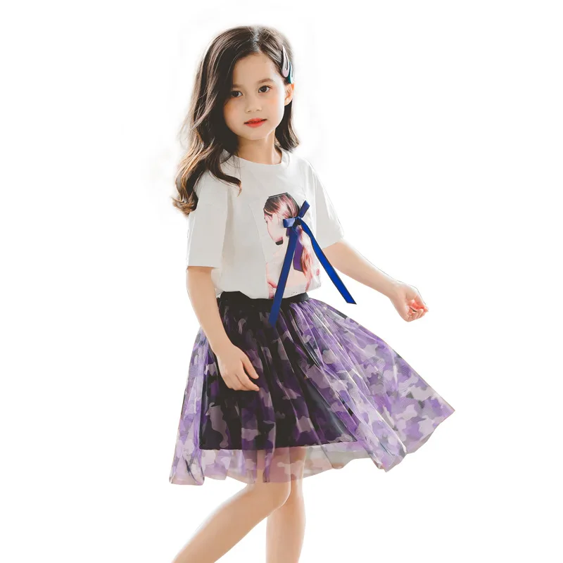 Летняя одежда для девочек футболка с коротким рукавом и принтом из мультфильма +