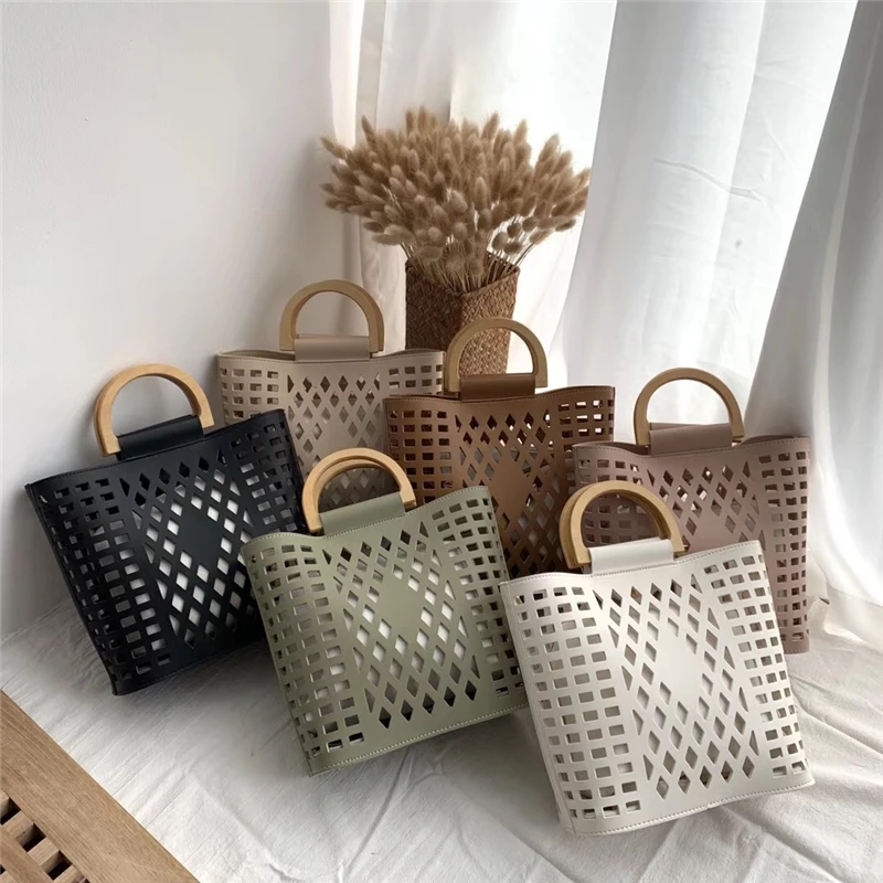 Женские сумки 2019 известных брендов открытая пляжная сумка Bolsa Feminina с деревянной