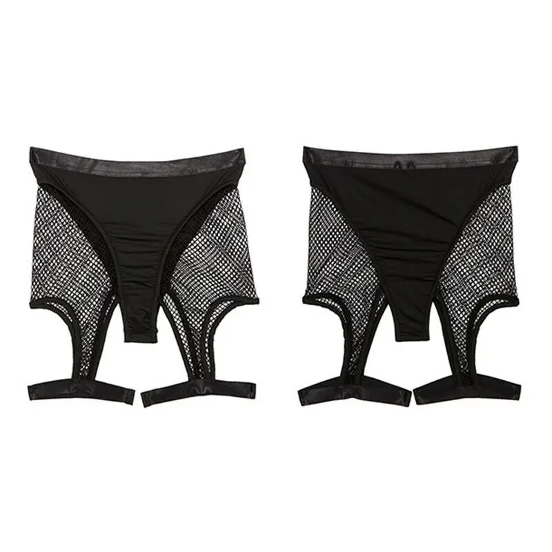 Women's Elastic Fishnet Waisted Booty Shorts See Through Triangle Brief Sheer Mesh Legging Pant Bottom Cover | Женская одежда