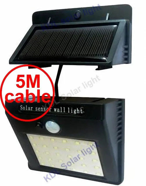 Холодный белый 30 led 500lm Солнечный свет раздельный монтаж pIR motion 3 senser Крытый смарт-лампы с дистанционным управлением I 5 м кабель уличная настенная лампа для гаража - Испускаемый цвет: Холодный белый