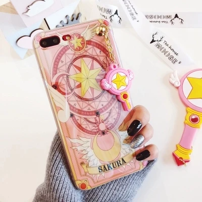 Чехлы для iPhone 8 7 plus 6 6S силикагель Сейлор Мун прекрасный кулон мультяшный корпус