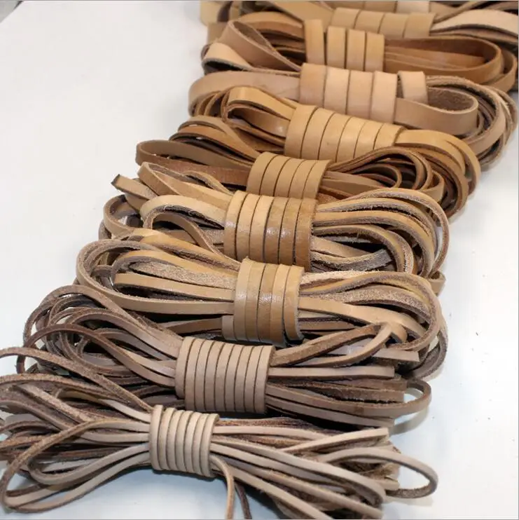 beige 2 м 2 3 4 5 6 8 10 12 мм натуральный шнурок из коровьей кожи ожерелье ювелирные изделия Круглый Кожаный Ремешок Веревка DIY Изготовление браслетов - Цвет: beige