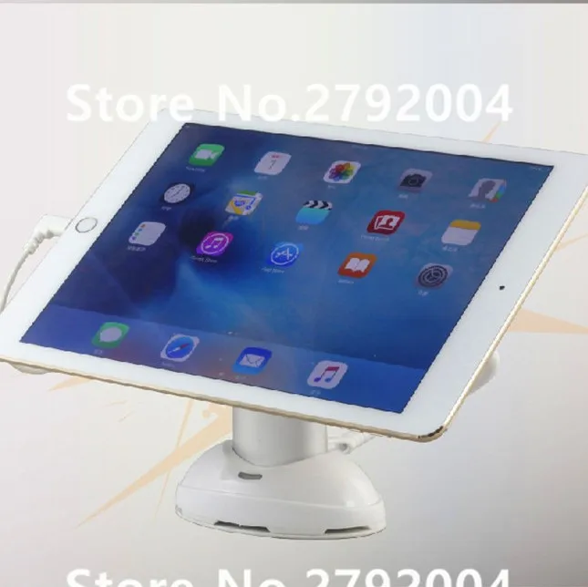 

white and slivery color remote control cellphone tablet retail shop alarm security stand with adjustable clamp