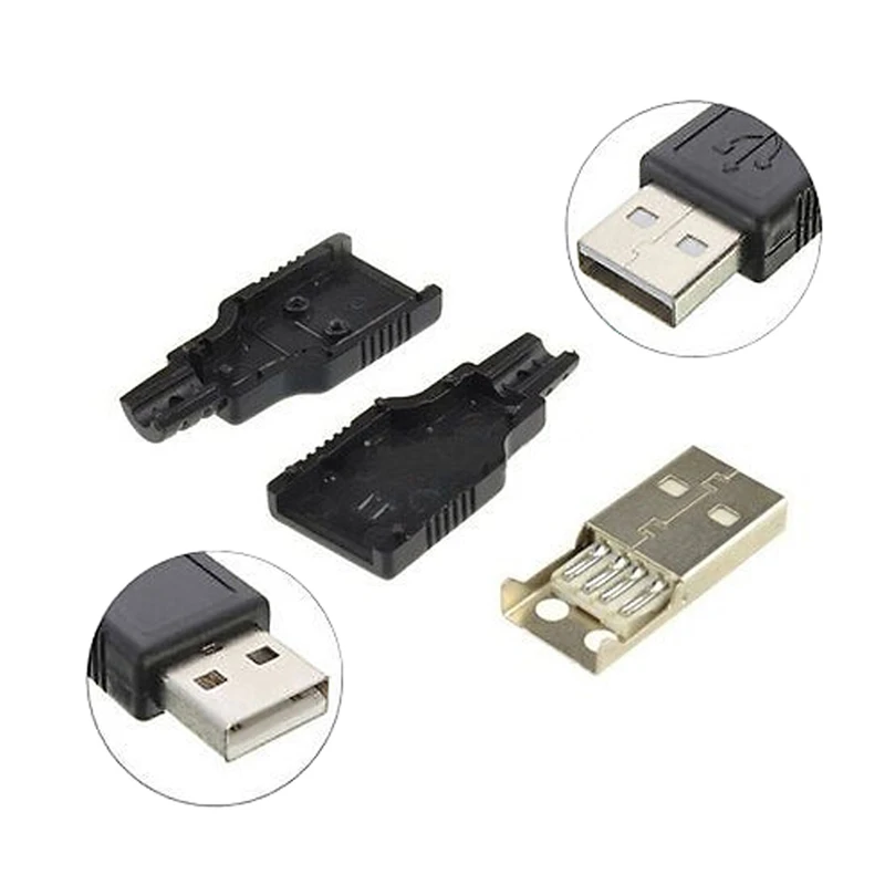 

10PCS USB 2.0 Type-A Plug 4-pin Female Adapter Connector jack Plastic Cover