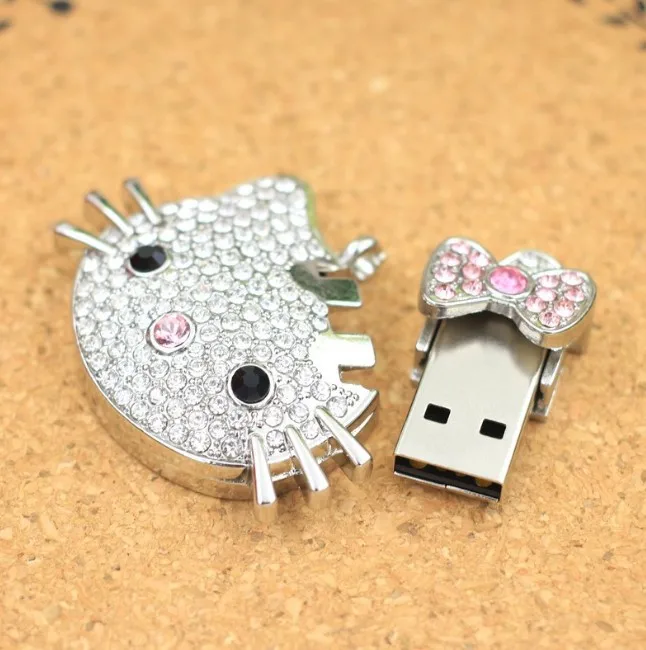USB флеш накопитель 128 ГБ металлический Hello Kitty кошачий стиль 8 16 32 64 256 512 2 0 карта