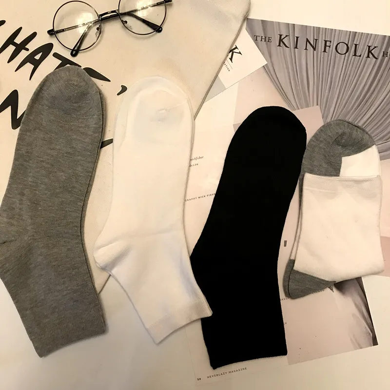 Spring Summer Men Socks Mens Sokken Ankle Short Sock Calcetines Hombre Socken Chaussettes Homme Coton White Black Grey | Мужская одежда