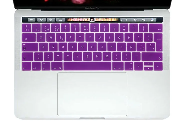 Европейская Испанская версия чехол для клавиатуры для нового MacBook Pro 1" A1706 и Pro 15" A1707 с сенсорной панелью( релиз) протектор
