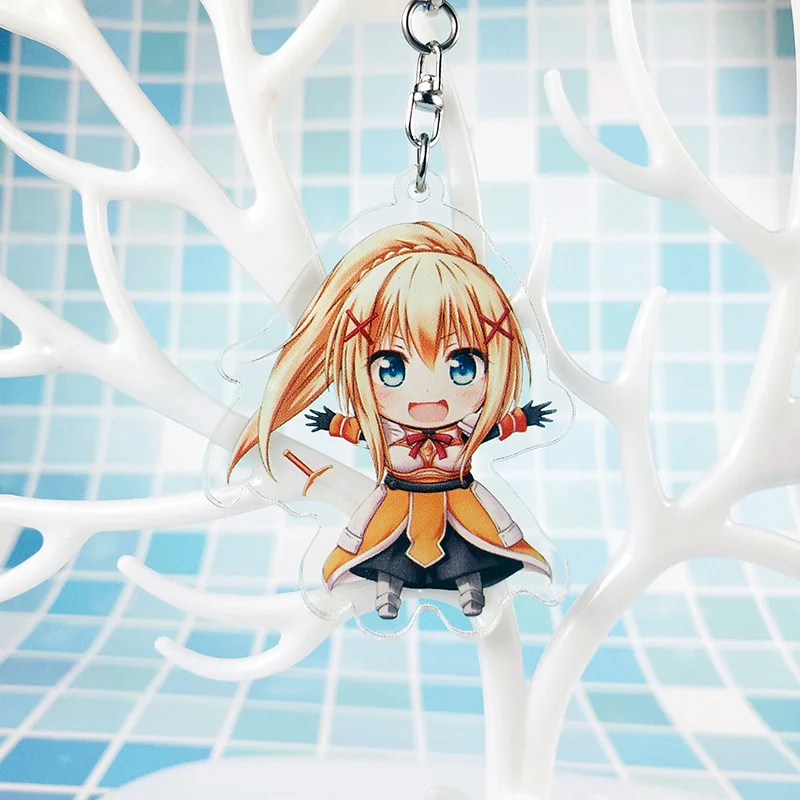 1 шт. аниме брелок kono subarashii sekai ni shukufuku wo два боковых брелоки с принтом подвески