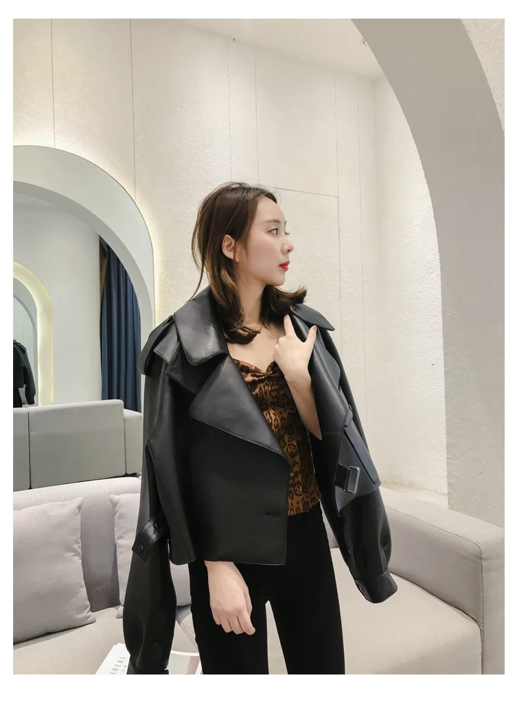Женские Coat2019Autumn зимние; из овечьей кожи; женские Куртки из натуральной кожи из натуральной овечьей кожи короткие женские туфли больших размеров