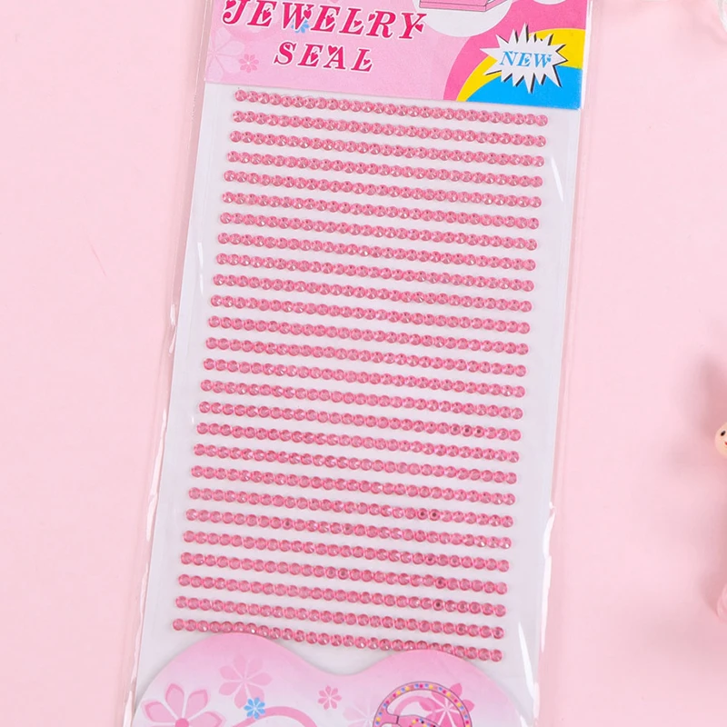 

Self Adhesive Stickers Rhinestones Paper Phone Cup DIY Diamond Decor Scrapbooking Children Toy 3 Sheets