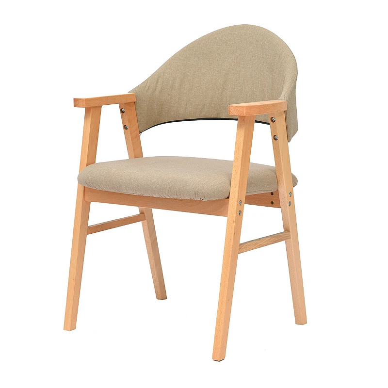 Простой обеденный стул в скандинавском стиле из цельного дерева