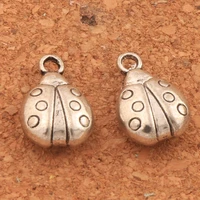 25pcs ladybug animal charm beads 10x14 7mm zinc alloy pendants jewelry diy l073 metal classic lzsilver