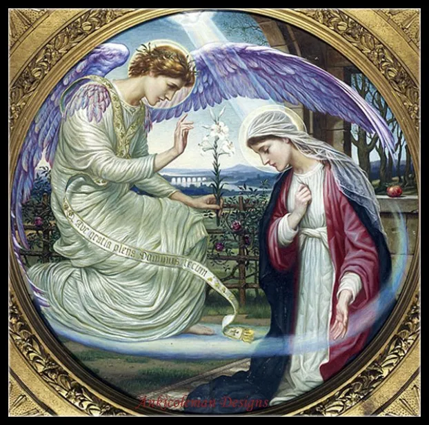 

Needlework for embroidery DIY French DMC High Quality - Counted Cross Stitch Kits 14 ct Oil painting - The Annunciation