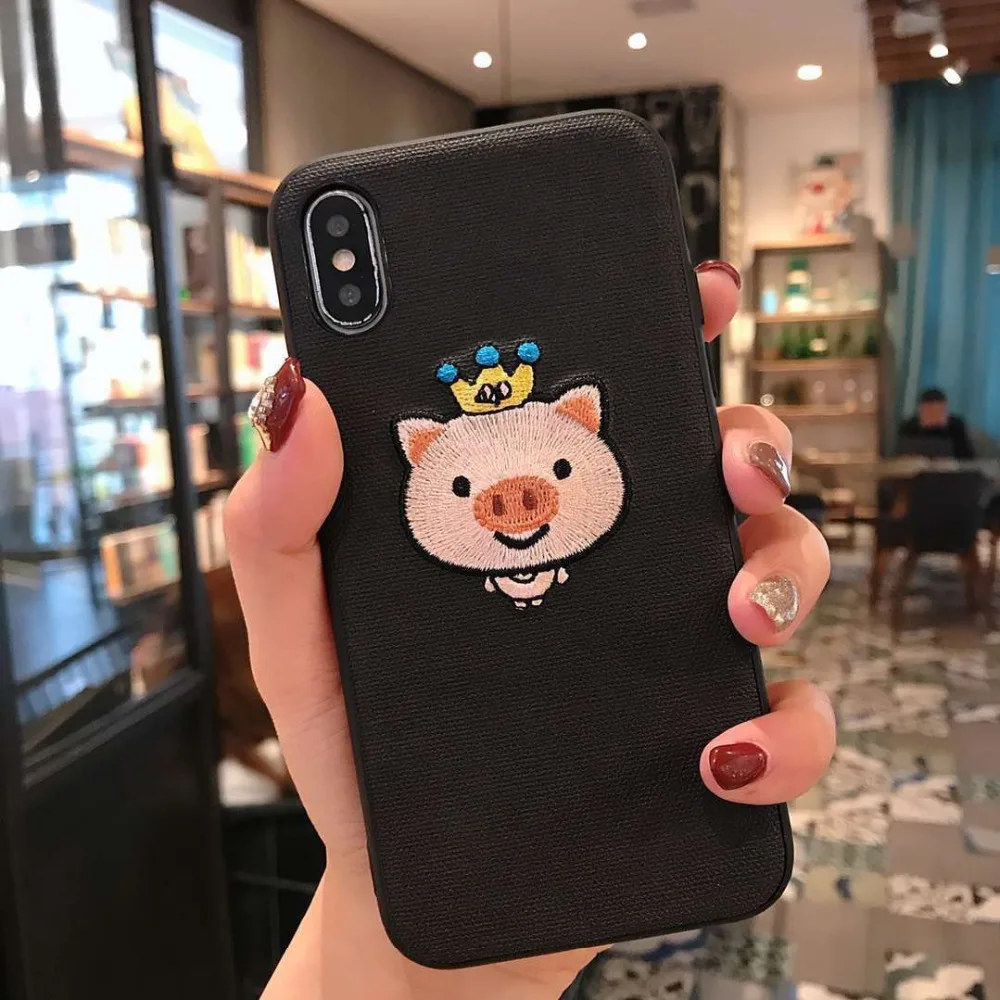 Чехол с рисунком свиньи для iphone X XR XS MAX чехол из ТПУ роскошный модный бренд 6 6s 7 8 Plus