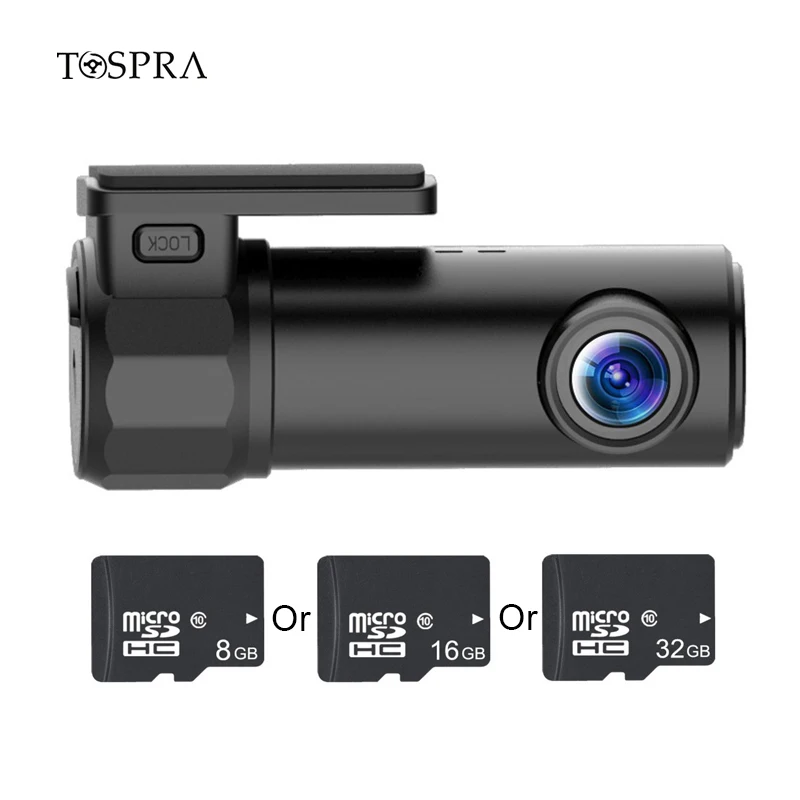 TOSPRA камера Автомобильный видеорегистратор Full HD 1080P Мини WiFi с поворотом на 360