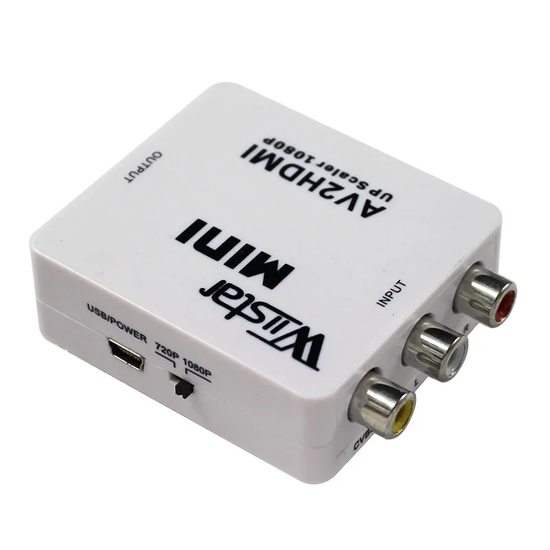 Бесплатная доставка преобразователь RCA AV в HDMI Мини Композитный CVBS AV2HDMI конвертер