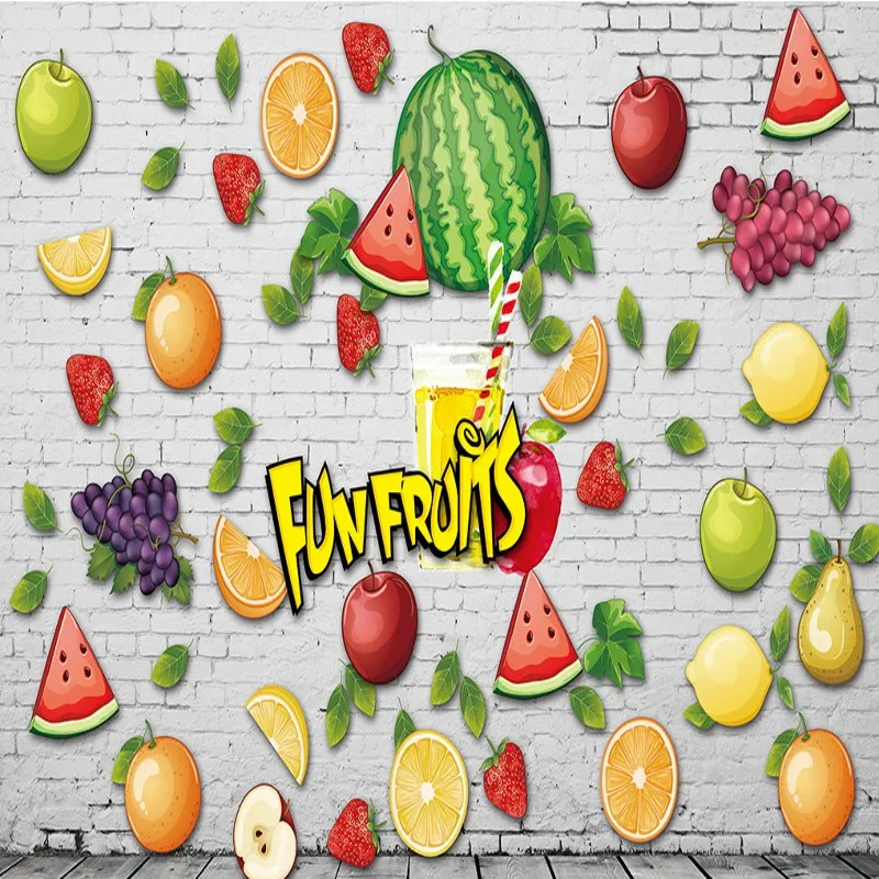 Пользовательские фото обои 3D стерео фрукты фон супермаркета стены фруктовый