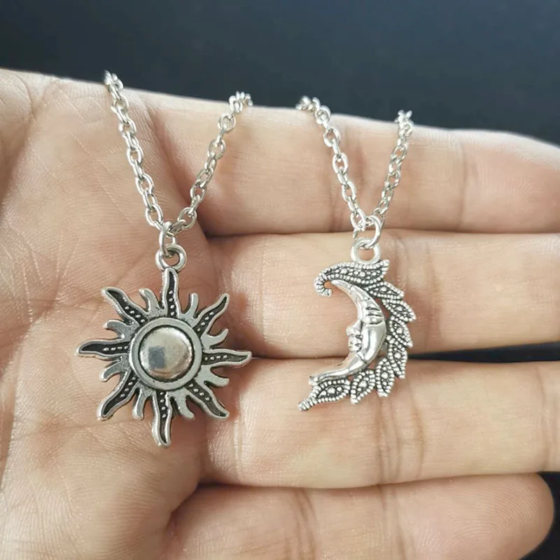 Новое Сверхъестественное ожерелье s для мужчин женщин Bijoux винтажное ожерелье с подвеской Солнце Луна лучший друг дружба колье подарок на праздник