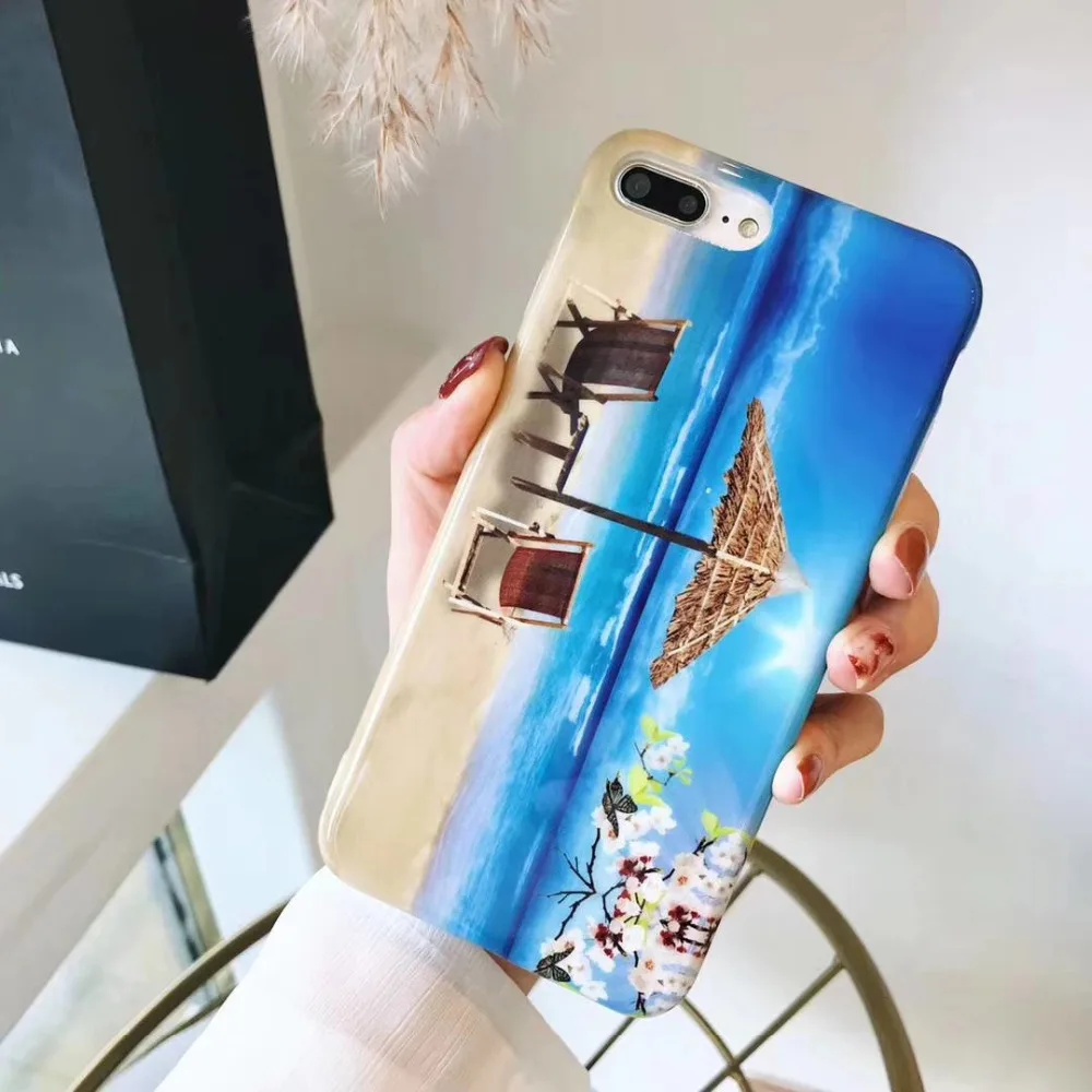GABOOM Classic Summer Pattern Phone Cases for iPhone 7 Plus Case X 8 6 6s Beauty Soft IMD Fashion Cover |