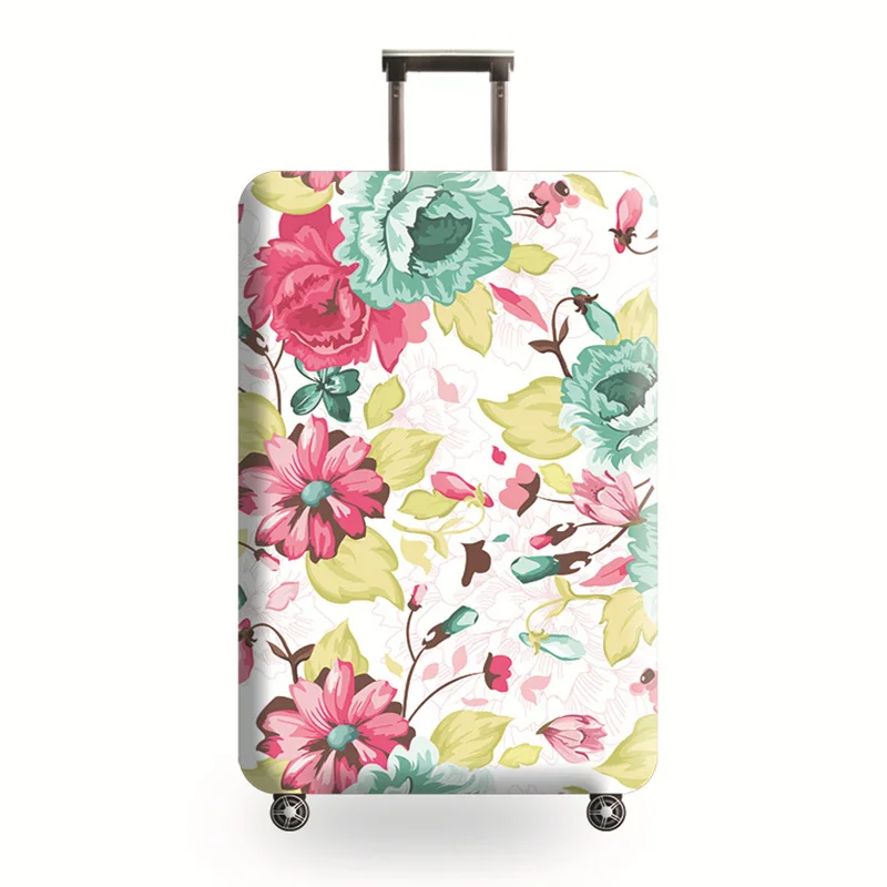Travel Luggage Cover Thicken Elastic Suitcase protective sleeve for 18-32 inch Trolley Cover Bag accessories Baggage Dust Cover - Цвет: Flowers