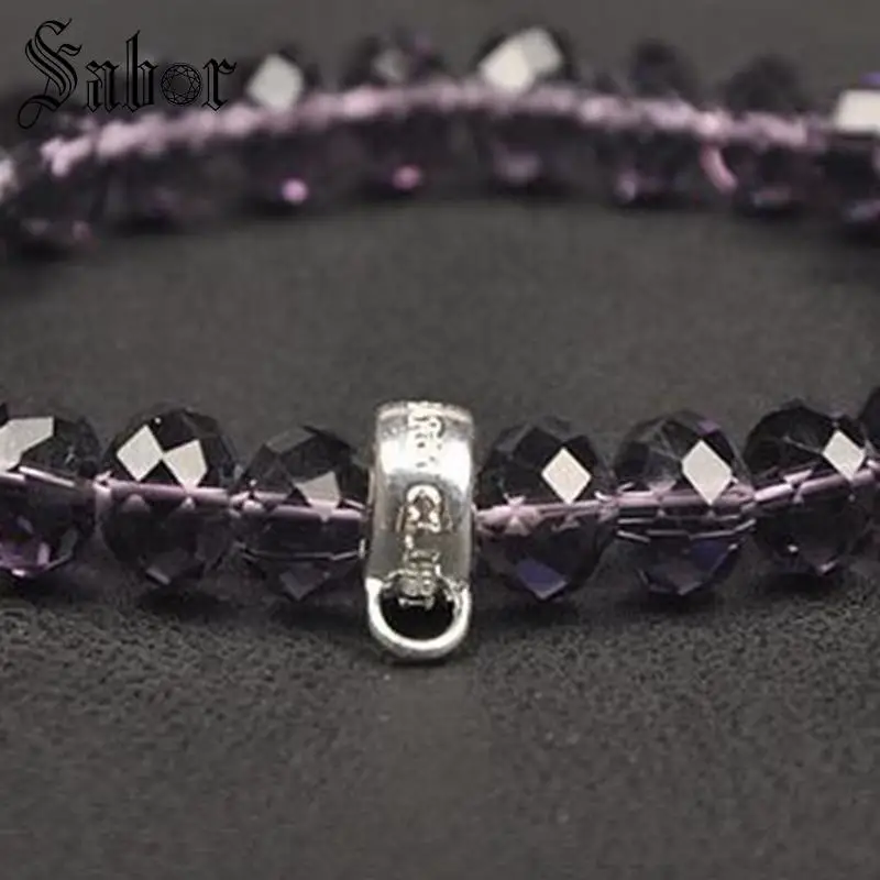 Fashion Colorful Color 10mm Crystal Beads Elastic Bracelets Bangles Jewelry For Women thomas Charms Bracelet silver color | Украшения и