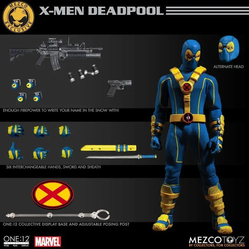 Mezco Marvel Deadpool X Men Blue Ver Super Hero One:12 Collective BJD Figure Toys 16 см|Игровые фигурки и трансформеры|