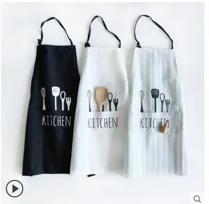 

Nordic apron female fashion Korean version of the cute creative waterproof and oil-proof cooking hooded apron home kitchen