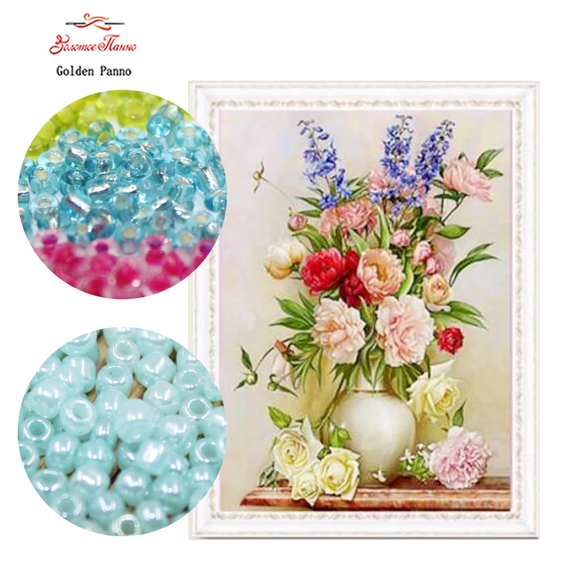 Золотые панно бусины Рукоделие сделай сам вышивка бисером - Цена: 5 160,61 руб.