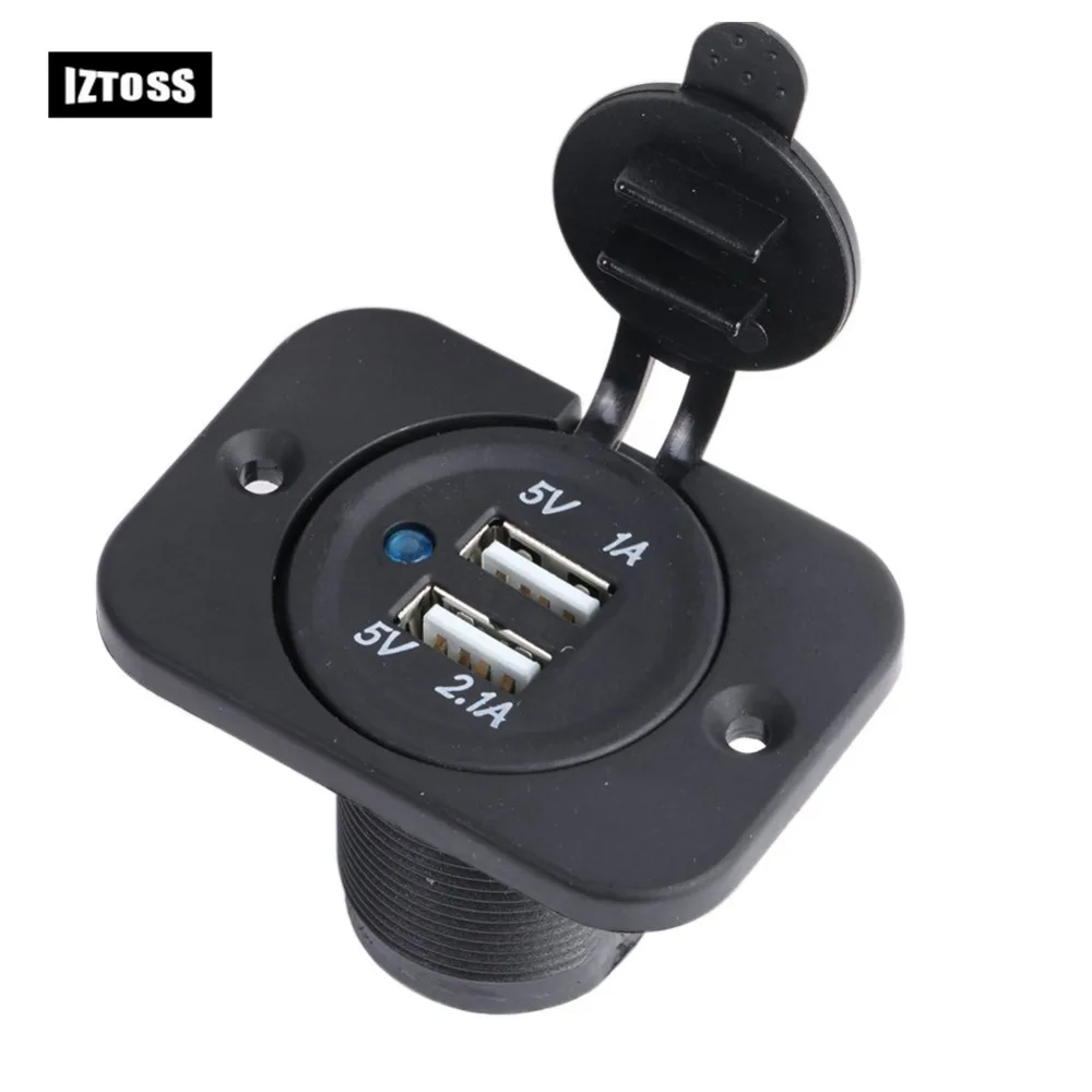 12V автомобильный универсальный Водонепроницаемый Dual 2 зарядных порта USB для автомобиля сигареты Зажигалка для сигарет розетка разветвитель Зарядное устройство Мощность адаптер розетки 3,6 см х 5 см