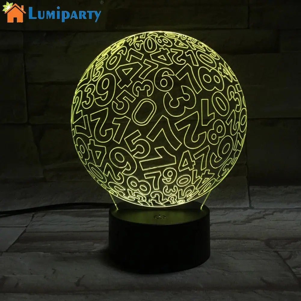 LumiParty 3D номера мяч Иллюзия Ночник Новинка Цвет Изменение светодиодный настольная