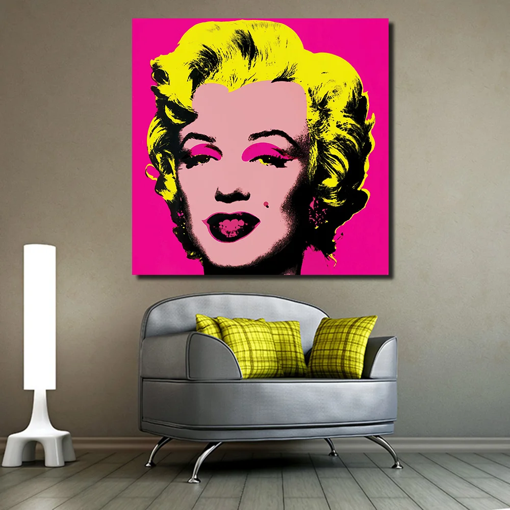 

JQHYART Marilyn Monroe Andy Warhol Pop Art Figure Living Room Modern Wall Art Painting Picture Home Decor Canvas Print No Frame