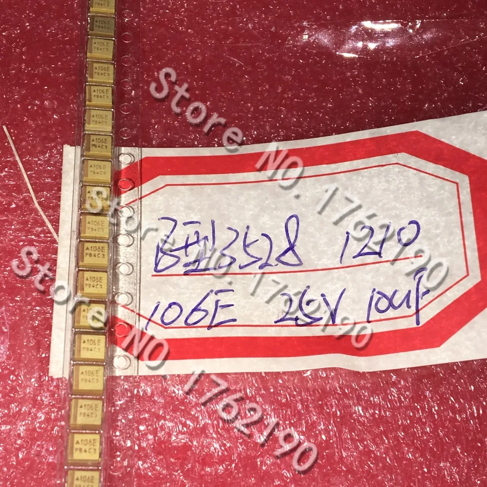 Конденсатор танталового конденсатора 100 шт./лот 106E 10 мкФ 25V Тип B 3528 1210 Полярный