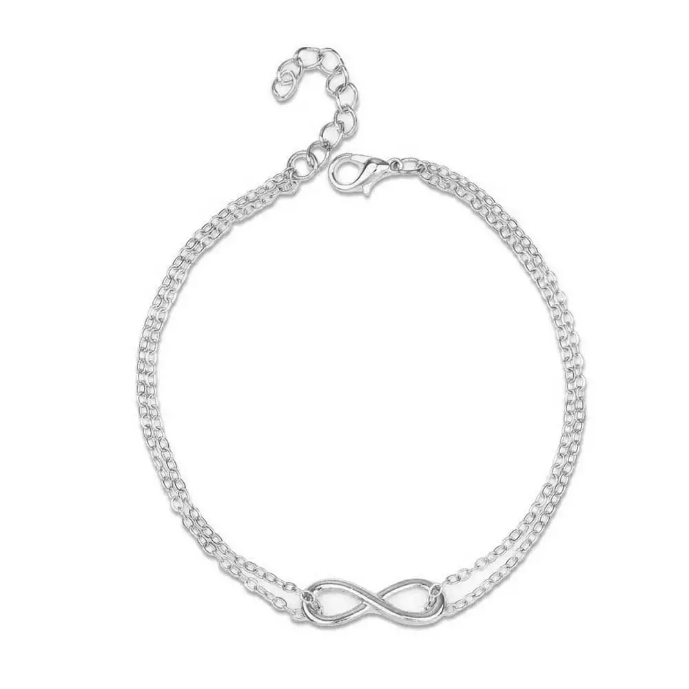 2018 Women Fashion Beach Barefoot Foot Jewelry Anklet Chain Crystal Ankle Bracelet Double Layer Anklets | Украшения и аксессуары