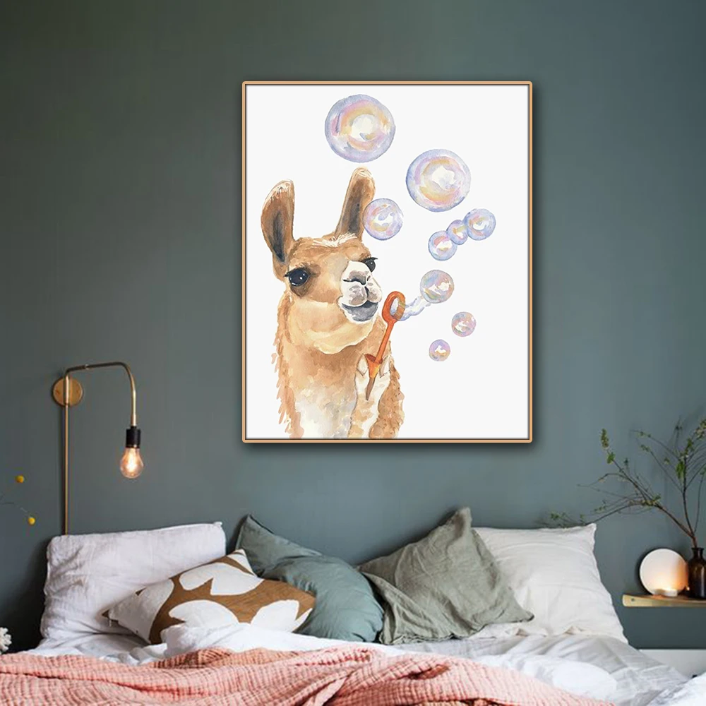 Kangaroo Bubble Забавный настенный художественный холст с печатью постера живопись