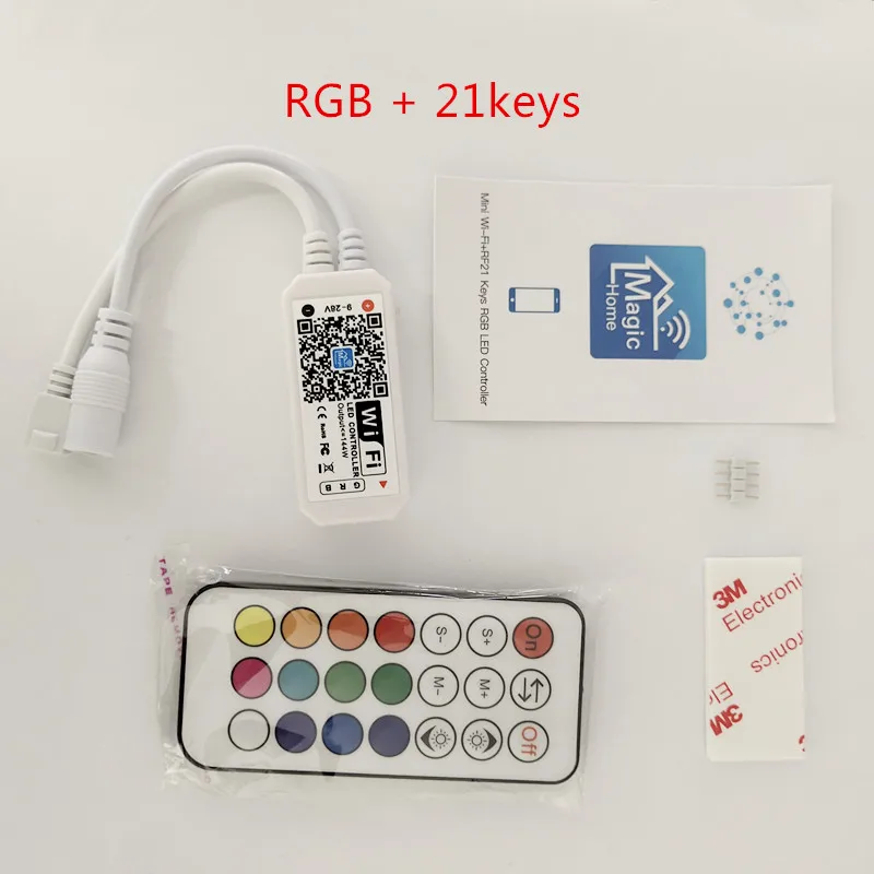 DC5-24V мини wifi RGB/RGBW контроллер с 24key пультом дистанционного управления IOS/Android мобильный телефон беспроводной для светодиодной ленты синхронизация Тиммер музыки