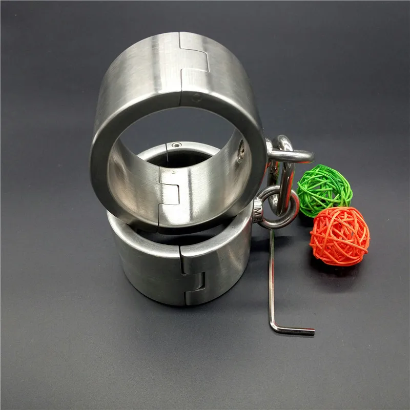 4cm high oval metal hand cuffs adult games bdsm bondage stainless steel handcuffs wrist restraints slave fetish sex toys | Красота и