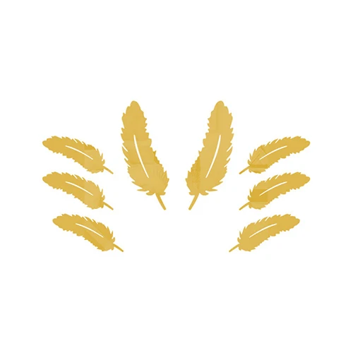 1 набор акриловых зеркальных настенных наклеек 3D в форме перьев DIY домашний декор