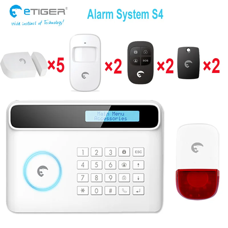 Беспроводная GSM сигнализация с управлением через Приложение IOS и android etiger S4 |