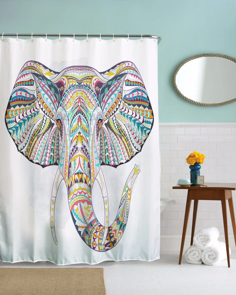 Colorful Animal Shower Curtains Waterproof Polyester Fabric Bath 3D rideau douche cortinas de bano cortina ducha | Дом и сад