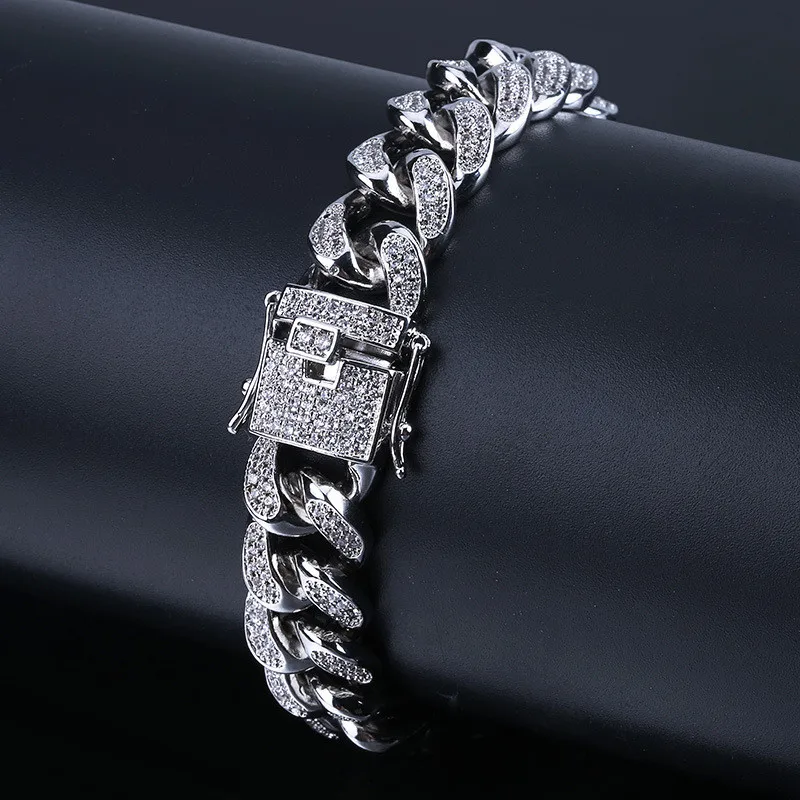 Iced Out цепи браслет для мужчин подарки 2 цвета микро проложить Циркон Модный дизайн хип хоп браслеты из камней