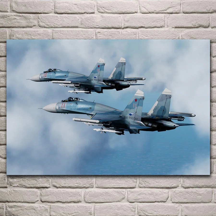 Плакат sukhogo KJ244 на холсте с изображением самолета su 27sm3|Рисование и каллиграфия| |
