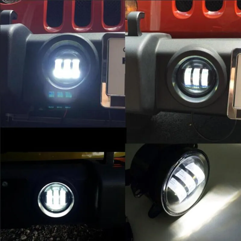 4 'ཚ Вт переднего бампера светодиодный туман светильник для Jeep Wrangler 2 двери JK 07